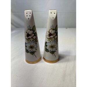 Vintage Royal Stuart Salt & Pepper Shakers Fine Bone China Made in England 6" T